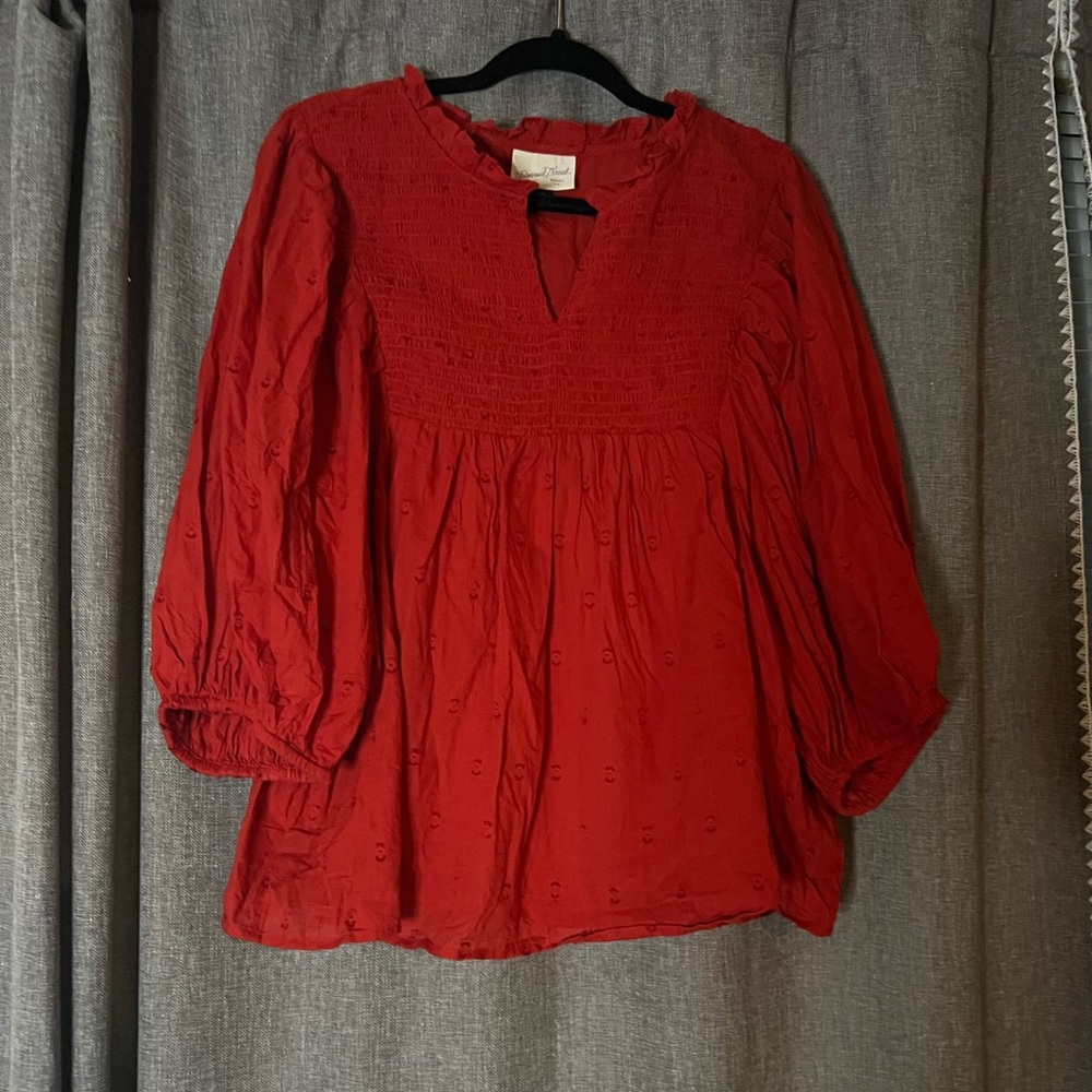 Red Bubble Sleeve Top